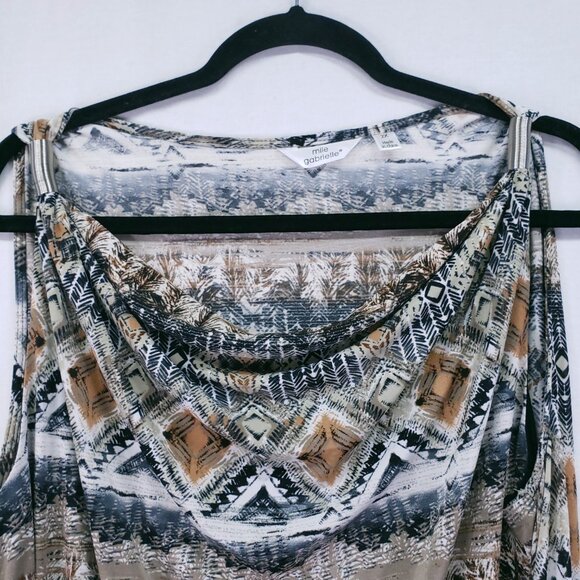 Mlle Gabrielle Multicolor Geometric Fun Stretchy Long Maxi Dress Size 2X - Picture 9 of 16